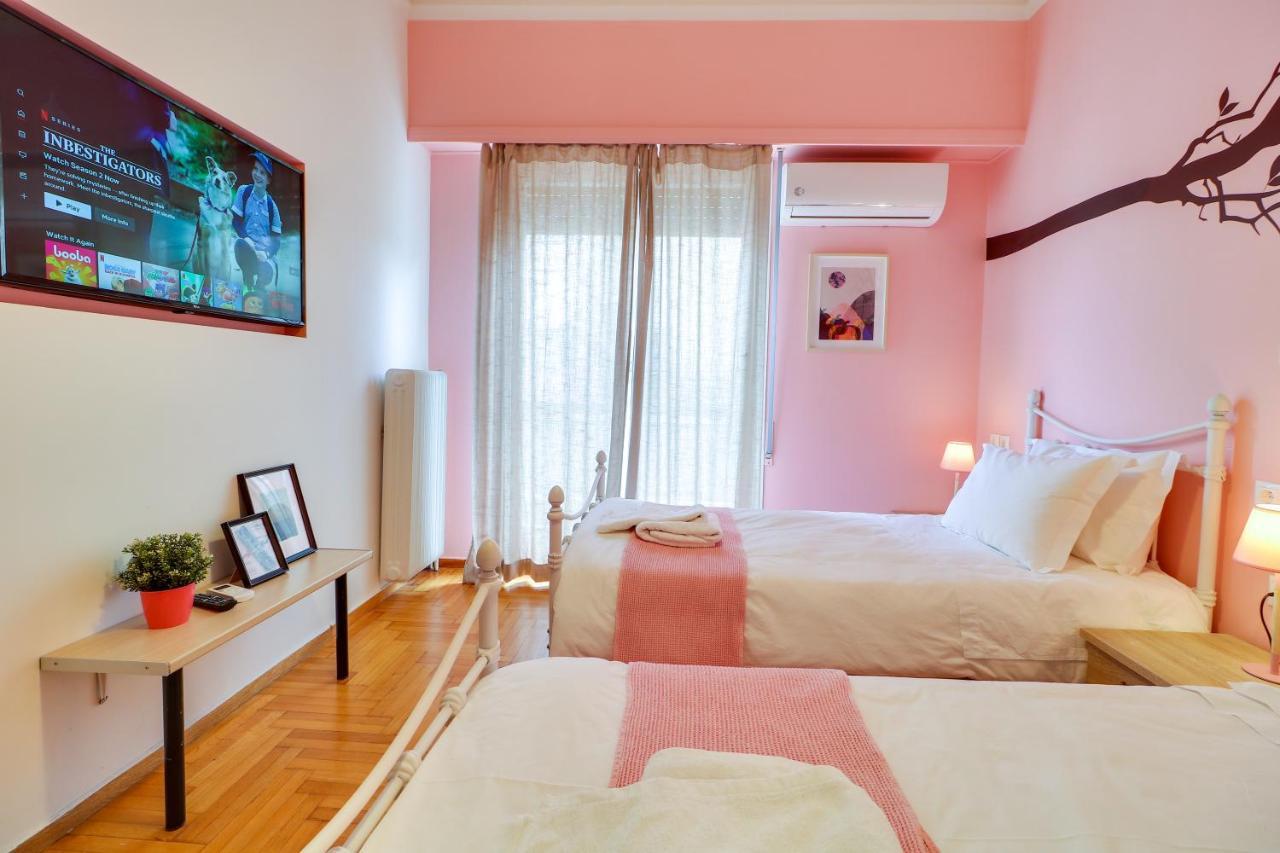 Spacious Central Flat☆3Min To Metro☆Ac|Netflix|Pc 아테네 외부 사진
